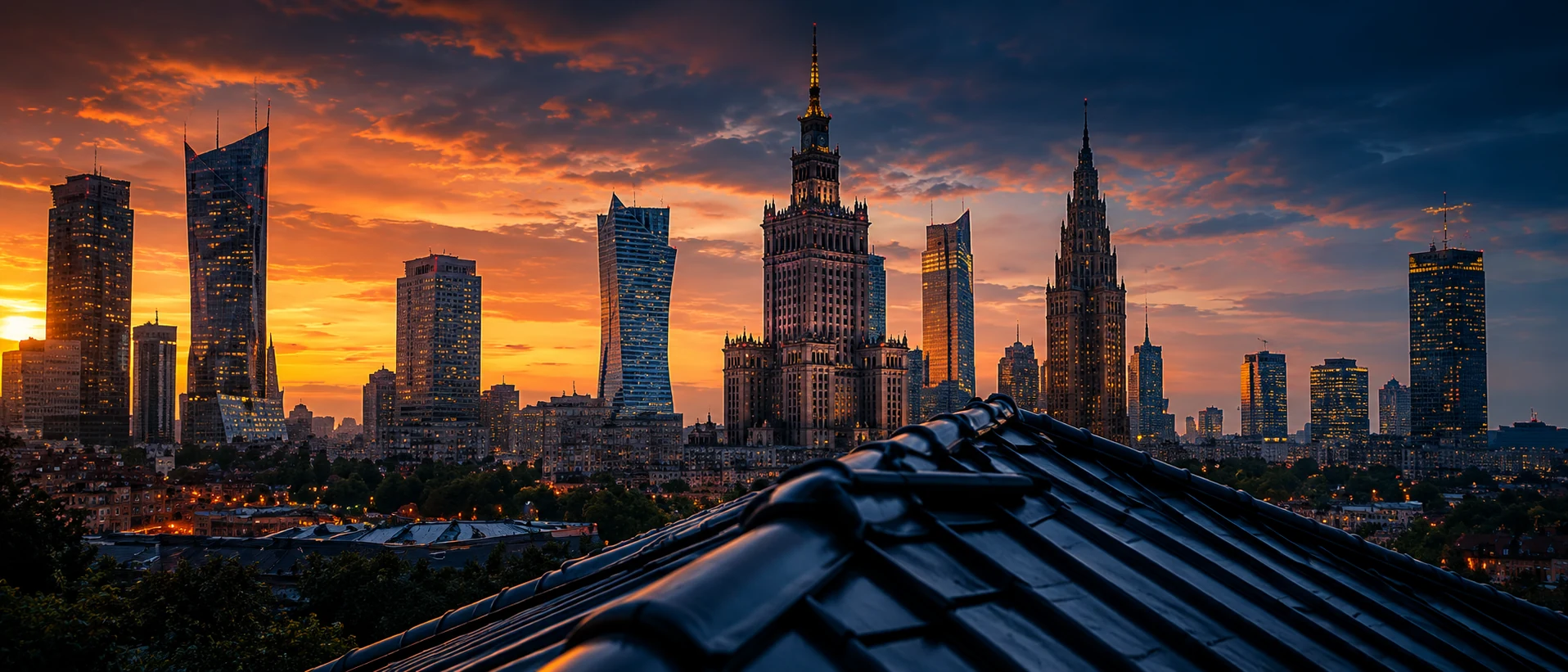 Zespół dekarzy stojący przed domem z nowoczesnym dachem